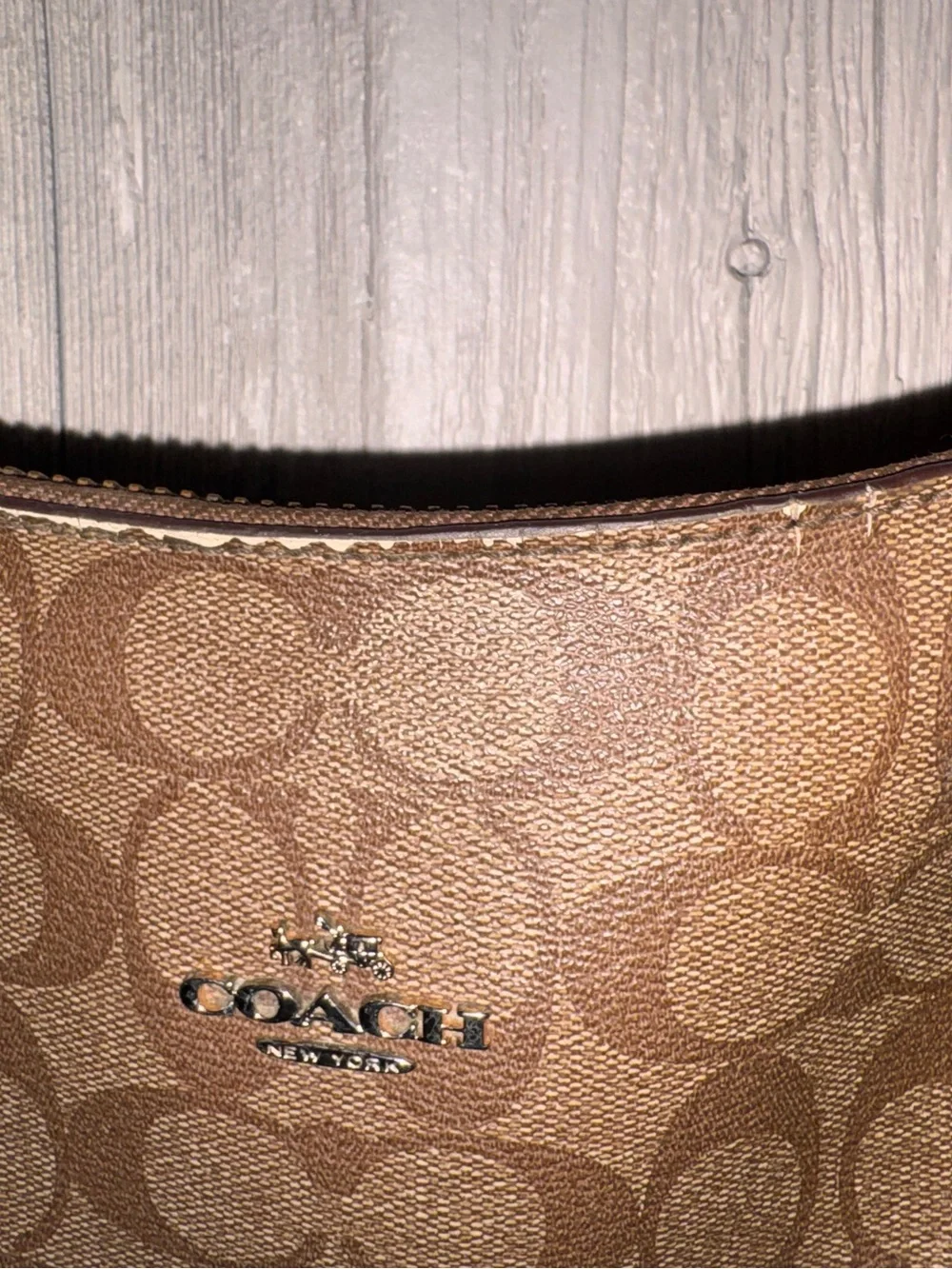 Coach Harley Hobo Bag Signature Canvas Purple Leather Trim F38267 June 2016 Y2K - Picture 5 of 10